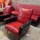 Canapé et 2 fauteuils vintage pied compas