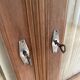 Showcase three vintage glass doors