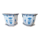 2 English Chinese flower pot covers