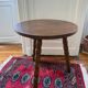 Tripod side table in wood - brutalist style