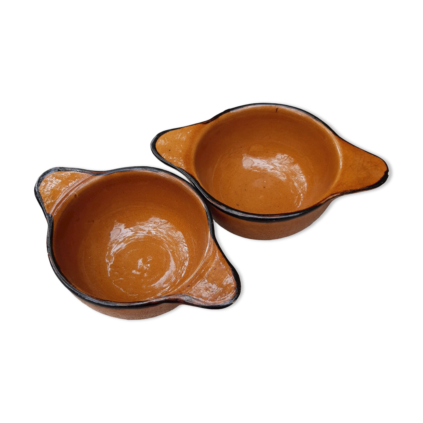 Pair of terracotta ear bowls