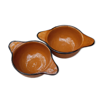 Pair of terracotta ear bowls