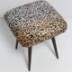 Vintage leopard velvet stool from the 20th century, Europe, 1960s