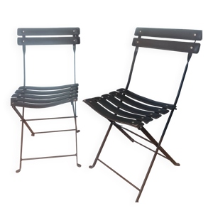 Chaise cuir noire pliante