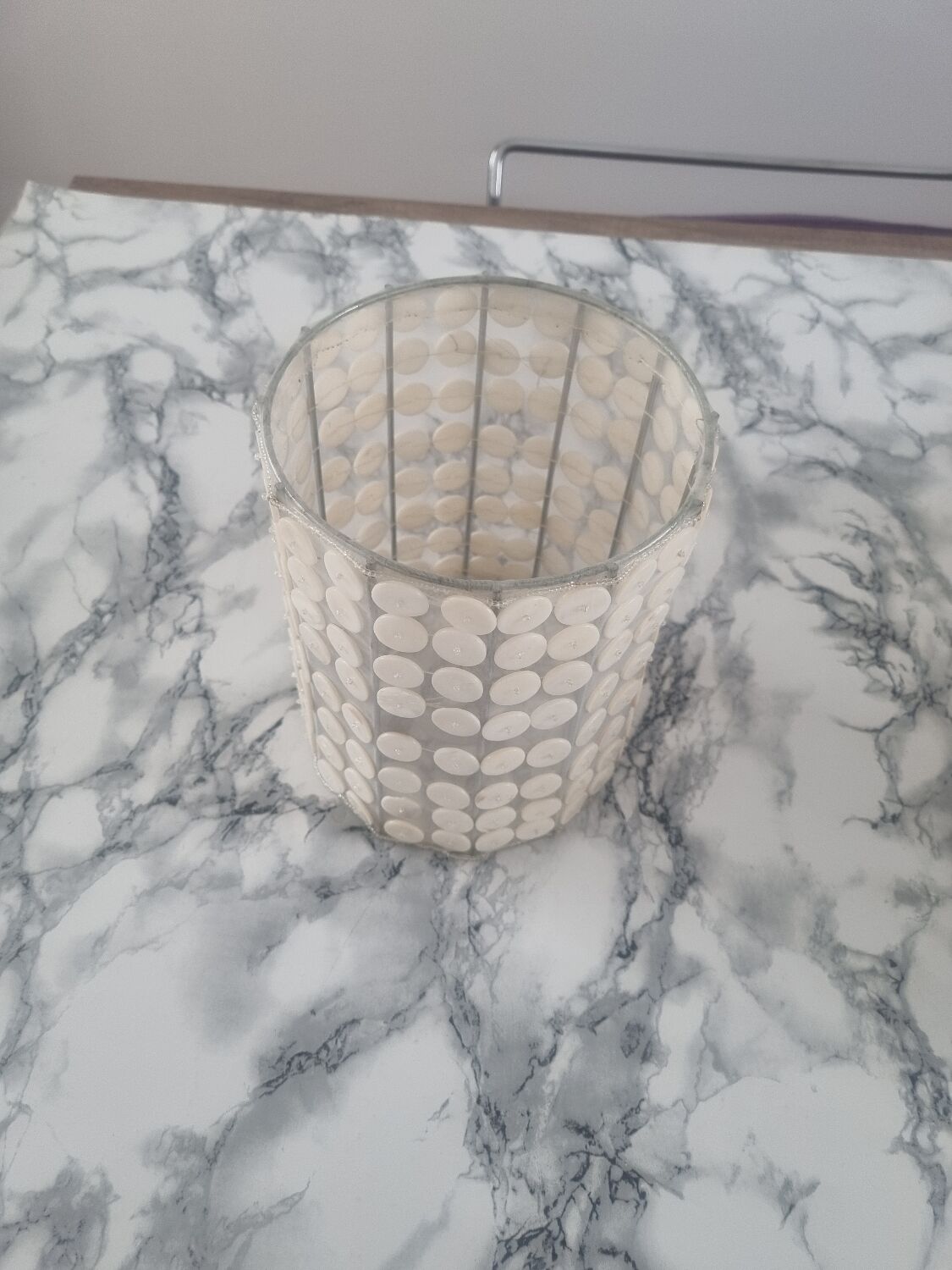 Vintage mother-of-pearl and nylon lampshade