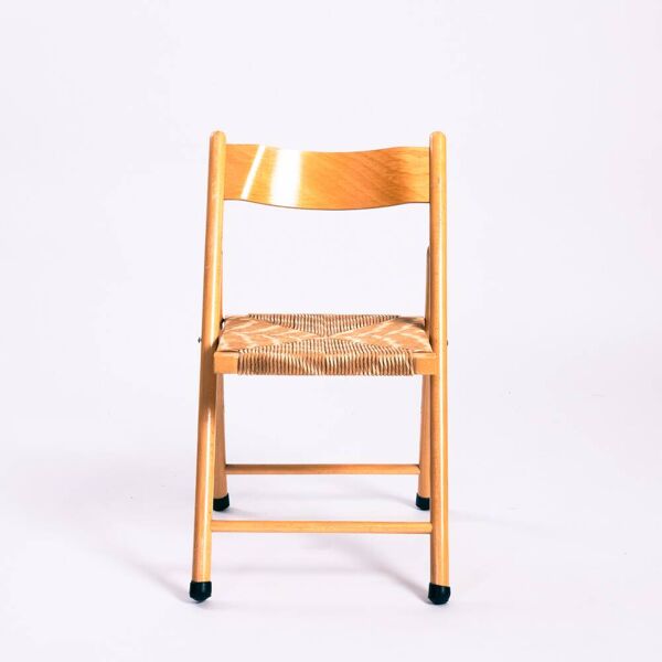Chaises pliantes italiennes vintage en paille, lot de 3