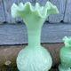 Three Art Deco opaline vases