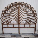 Vintage rattan “Peacock” headboard