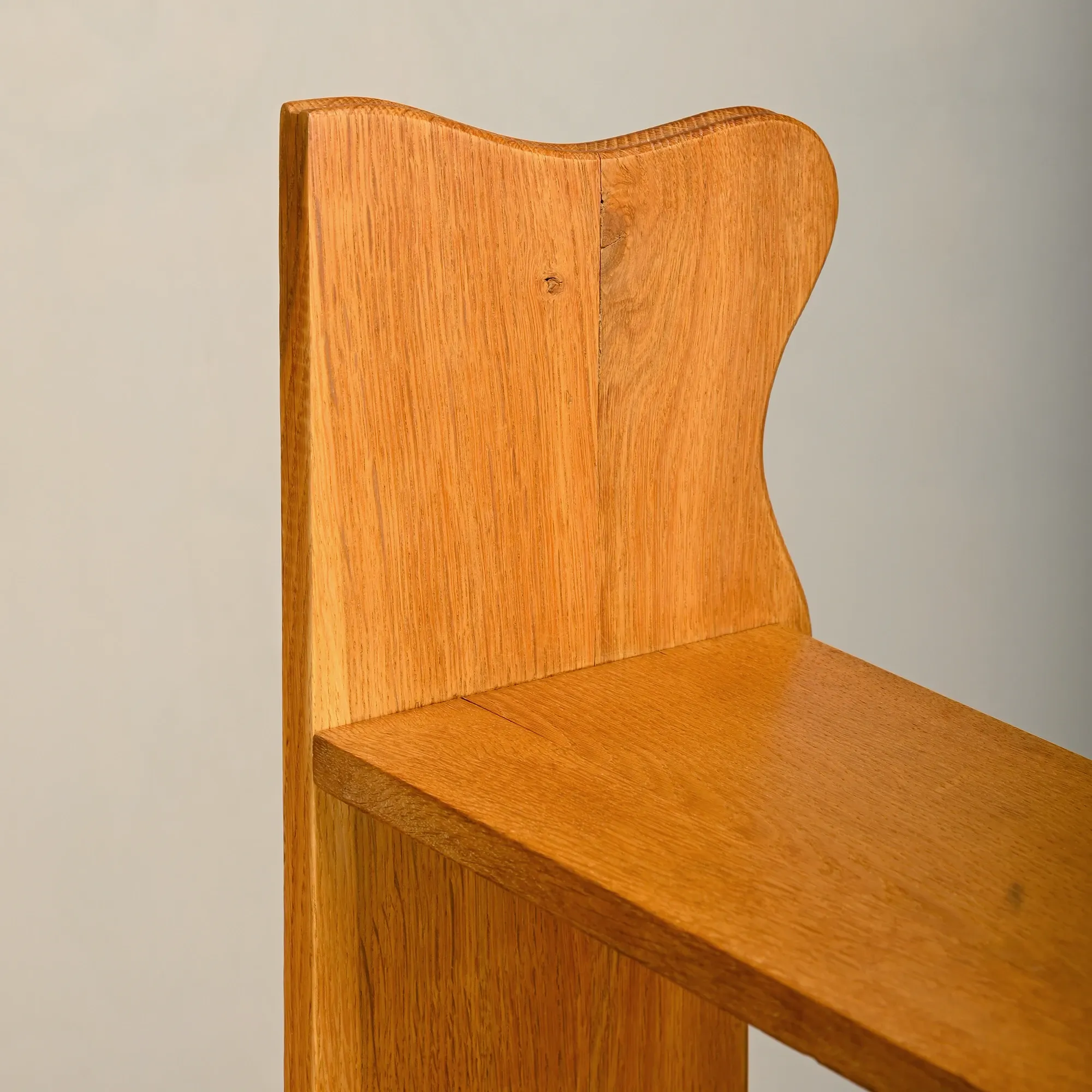 Shelf in Brutalist Henning Kjærnulf or Arts and Crafts style solid Oak 1960