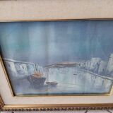 Marine painting under glass
