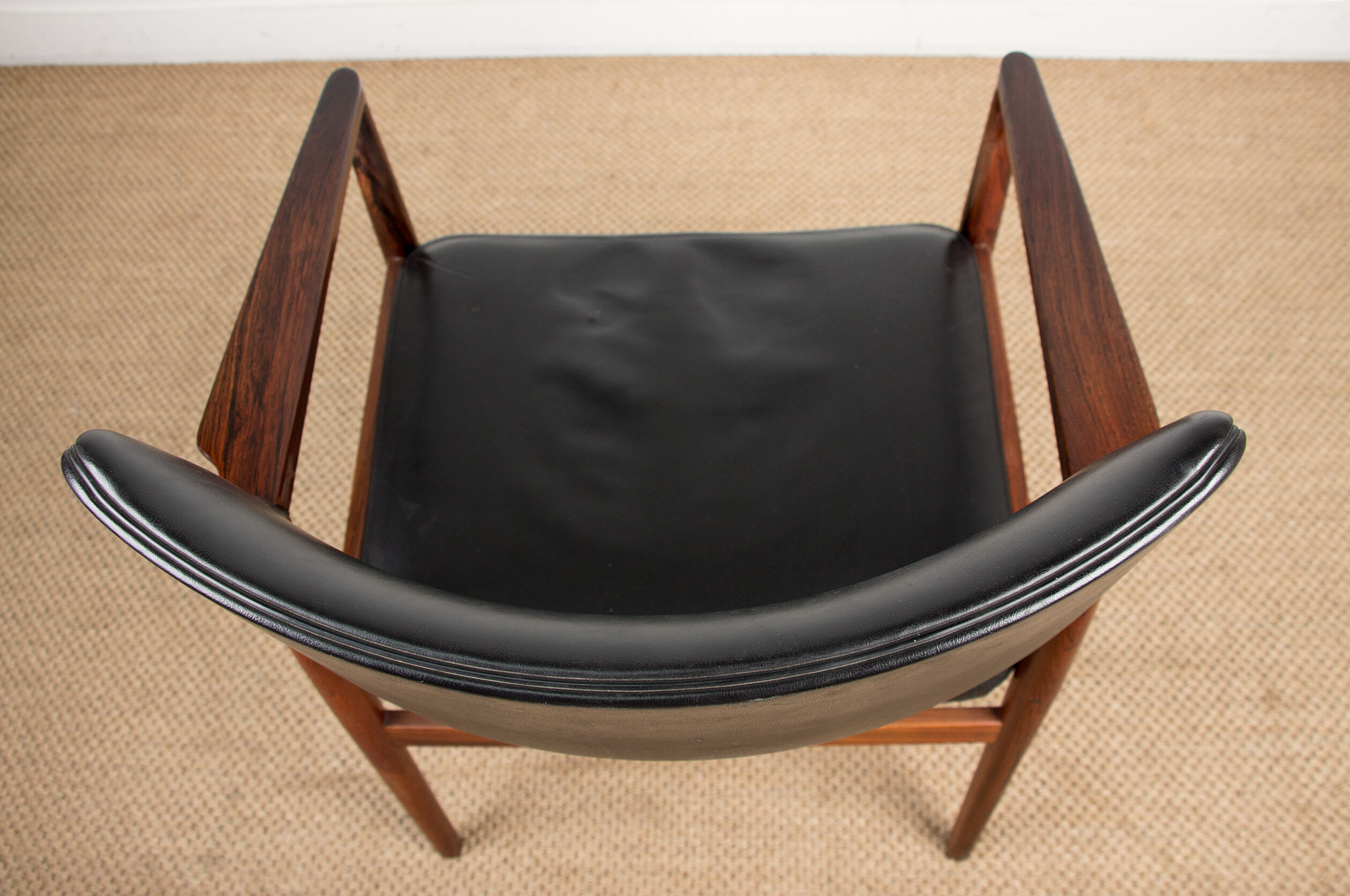 Danish Rosewood and Leather armchair by Erik Worts for Soro Stolefabrik.