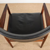 Danish Rosewood and Leather armchair by Erik Worts for Soro Stolefabrik.