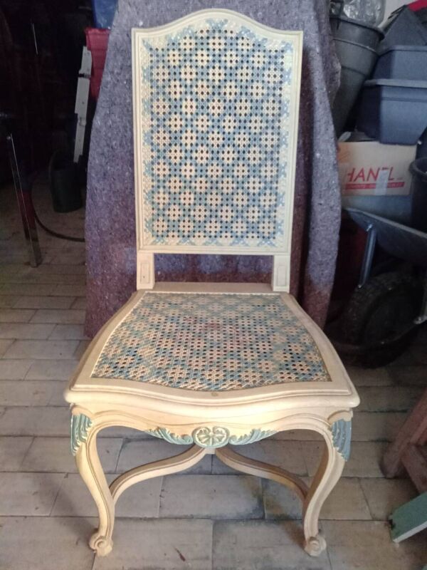 6 chaises peintes milieu du 20eme siècle