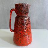 Red vintage vase Wächtersbach ceramics, jug vase, flower vase, ceramic vase