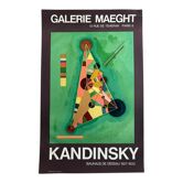 Original poster of exhibition Wassili Kandinsky Maeght gallery Bauhaus of Dessau 1965