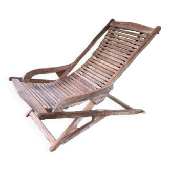 Scandinavian solid teak folding lounge chair from scan com brand