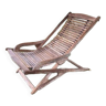 Chaise longue pliante en teck massif scandinave de marque scan com