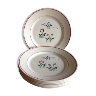 Set de 7  assiettes plates Luneville