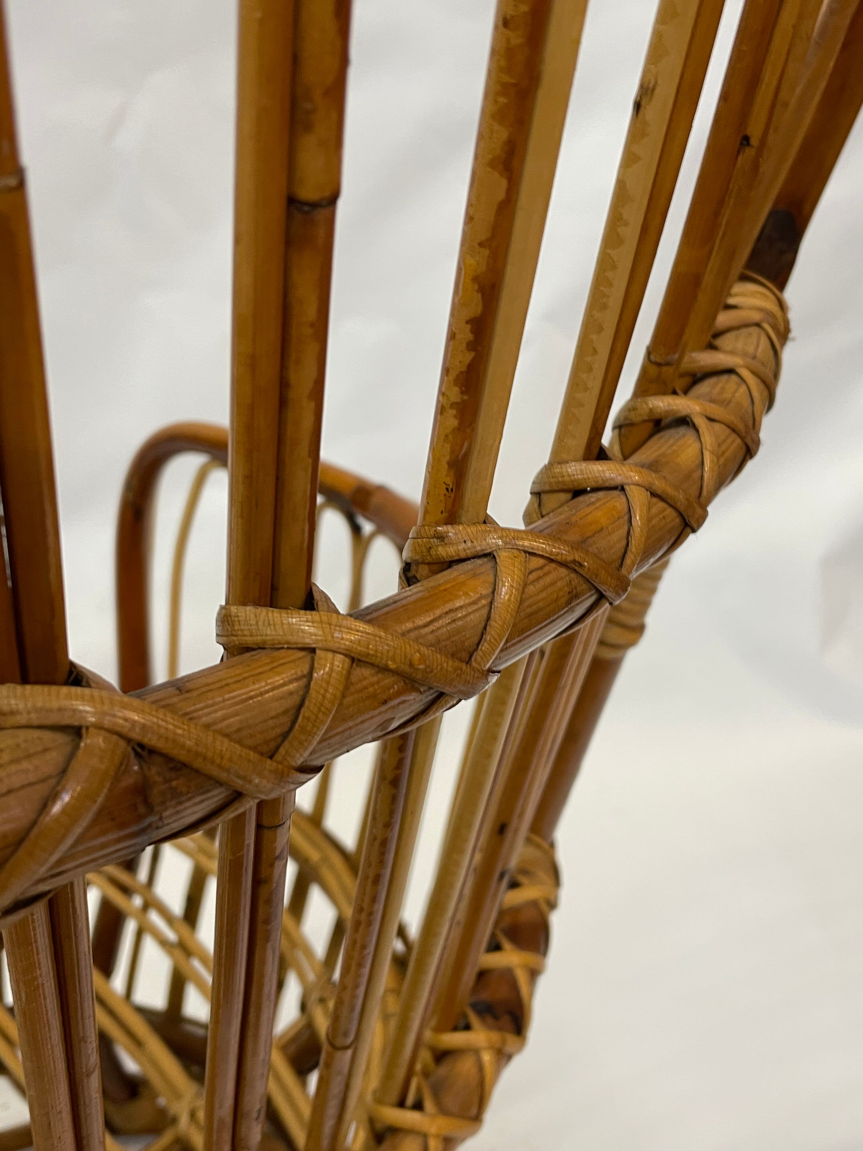 Set of two mid century rattan armchairs by bonacina 1950 design