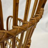 Ensemble de deux fauteuils en rotin du milieu du siècle par Bonacina 1950 Design