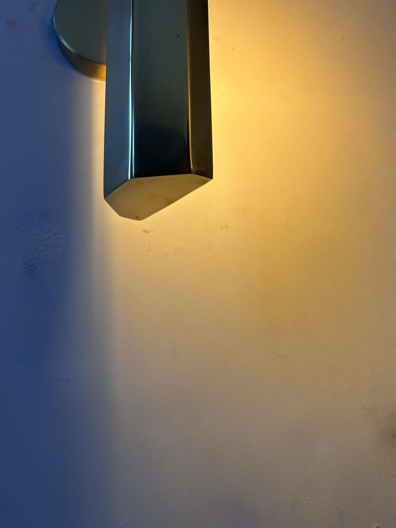 Pair of vintage adjustable wall lights, solid brass, France 1970