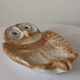 Vintage Vallauris ceramic owl trinket tray