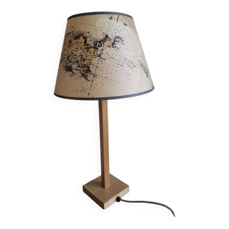 Lampe avec son abat-jour planisphère des années 50