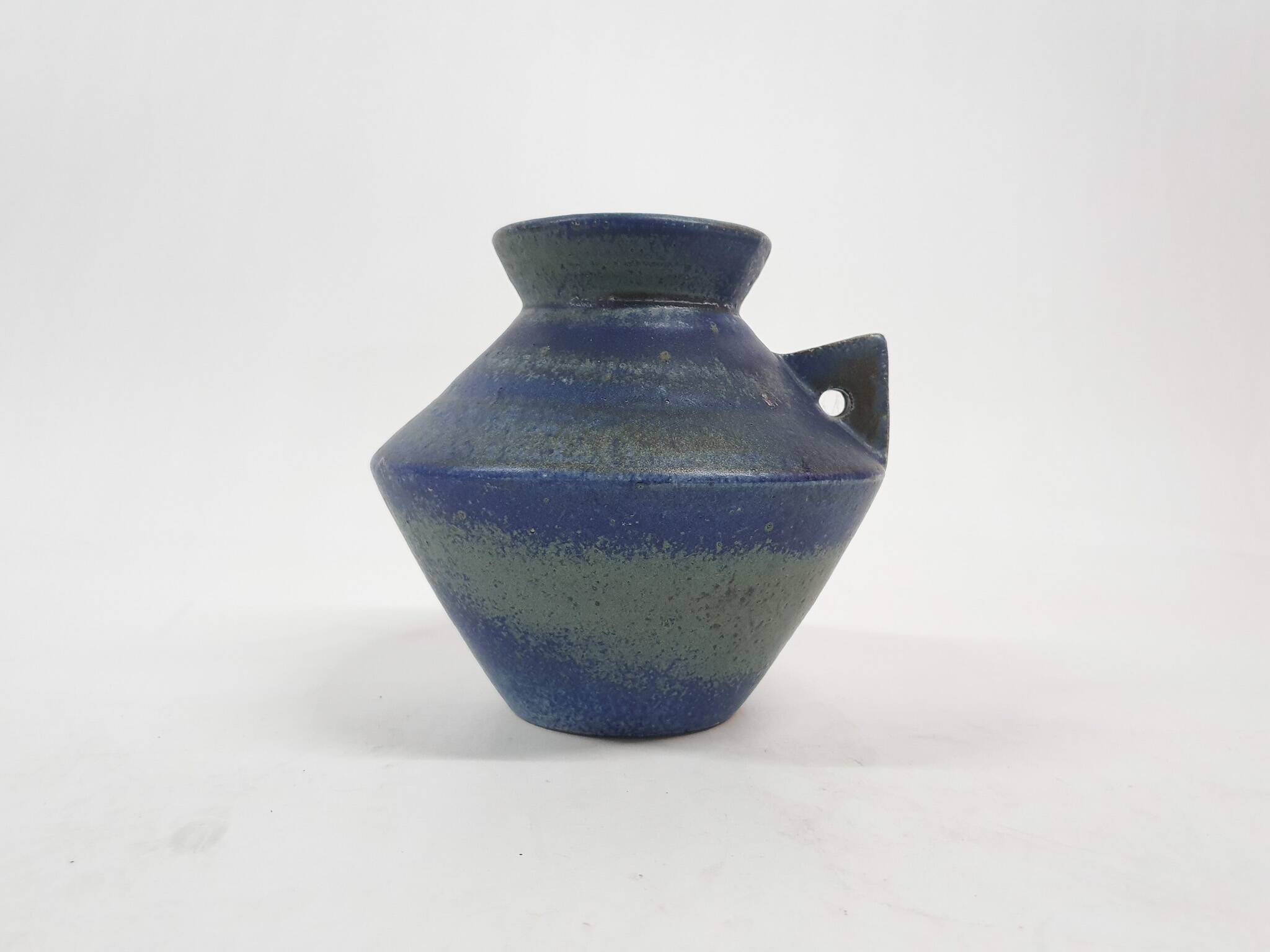 Vintage blue ceramic vase by Ciro , The Netherlands