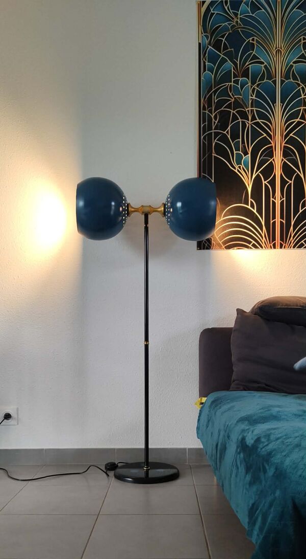 Lampadaire vintage 1980 double éclairage