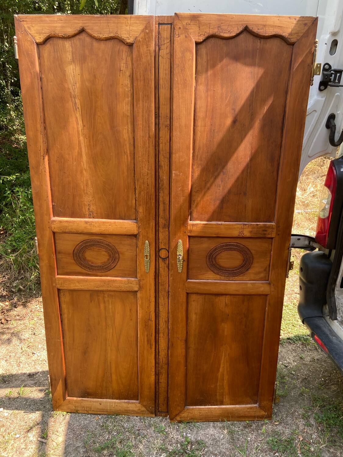 Pair of Empire-style doors in solid wood