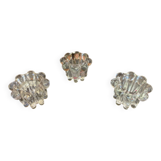 Series 3 Glass Moulded Candle Holders 1970s