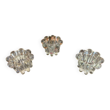 Series 3 Glass Moulded Candle Holders 1970s