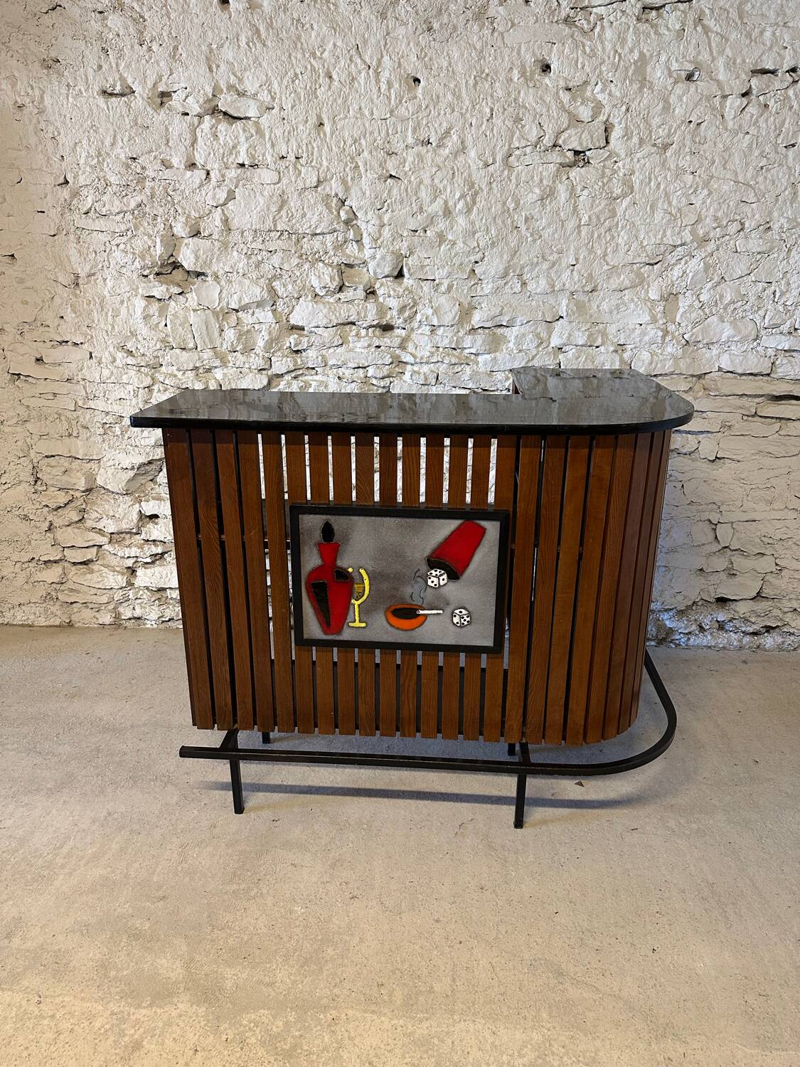 Vintage 1960 ceramic corner bar