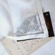 6 linen napkins with perforated lace for breakfast or lunch