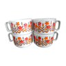 Lot de 4 tasses petit déjeuner année 70