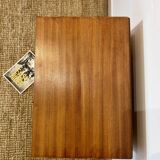 1950s teak tripod bedside table