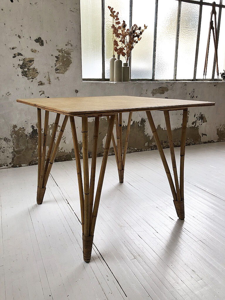 Vintage rattan meal table