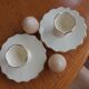 Lot two eggcups ceramic artichoke