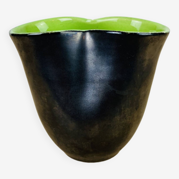 Vase mouchoir Elchinger vert/noir années 50