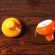 Salt and pepper in orange ceramic, 60s