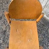 Series lot of 40 vintage stackable chairs in beech lubke year 1970