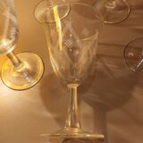 5 chiseled stemmed glasses