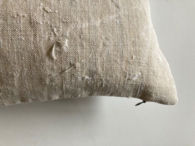 Farm hemp cushion 19th back of old linen 40cm x 30cm