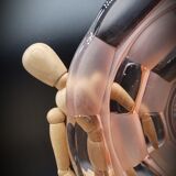Pink glass dish 3 sunflowers