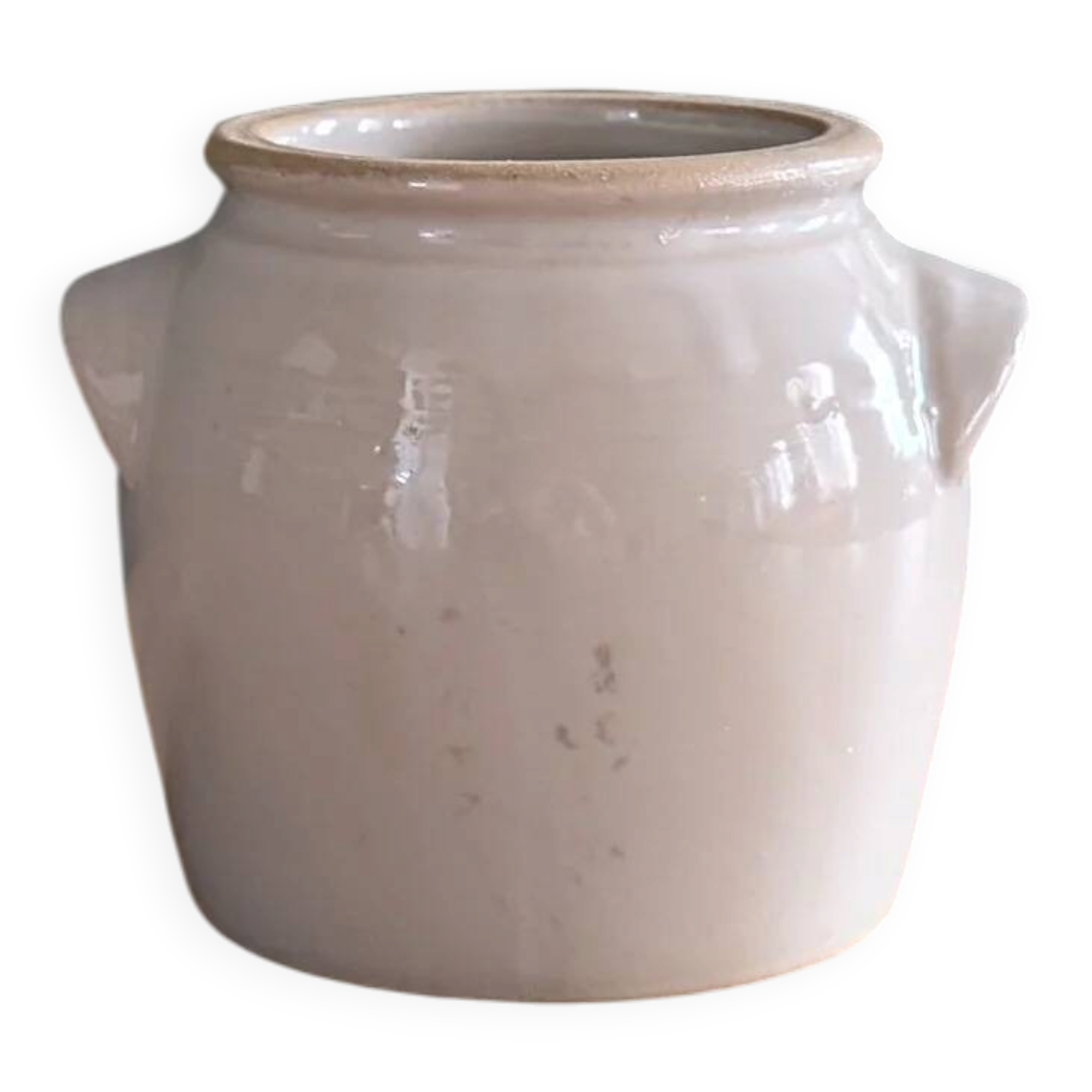 Beige stoneware pot