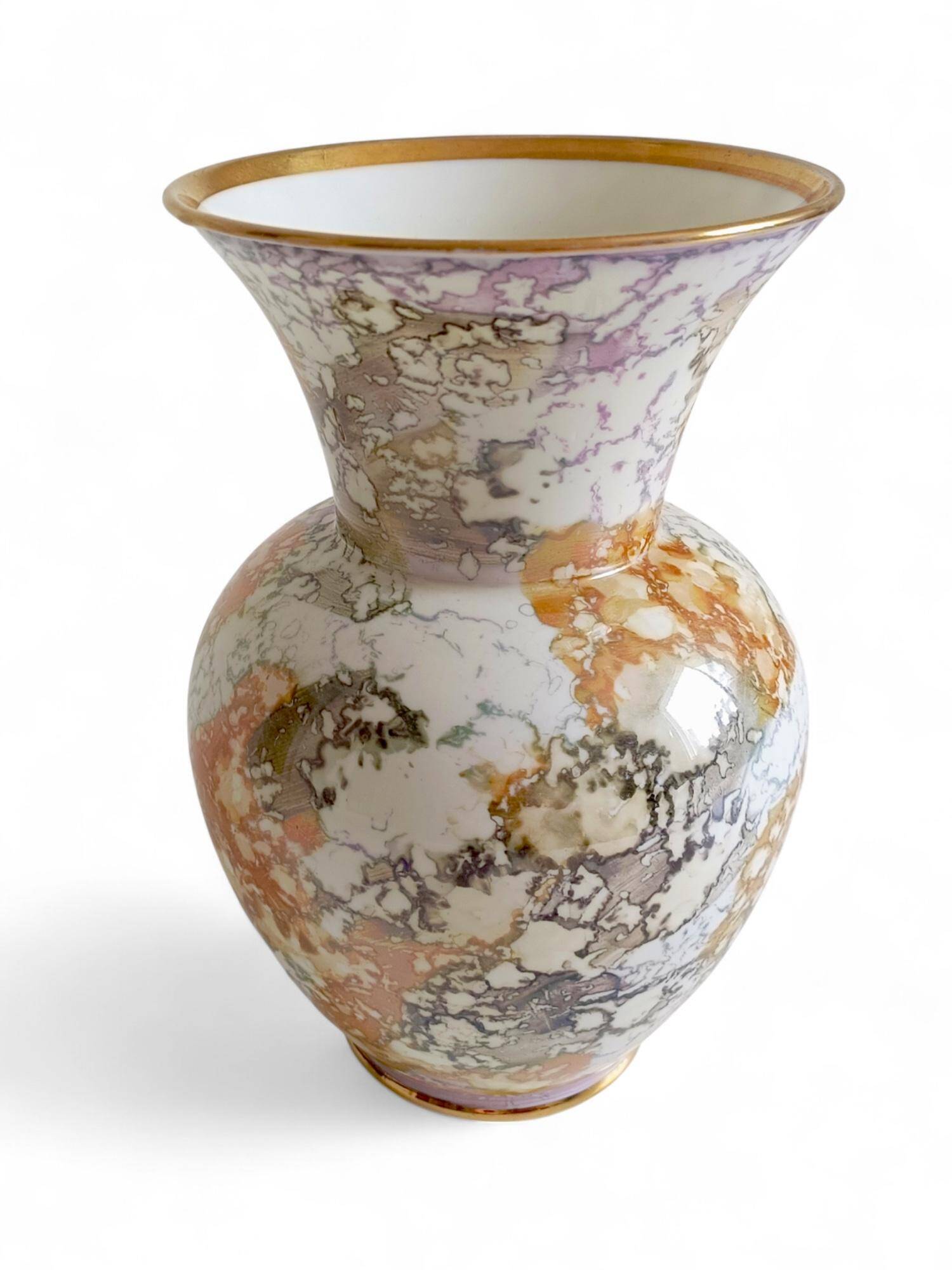 Mid-Century Modern Handmade Porcelain Vase by Hispania CH, 1970s