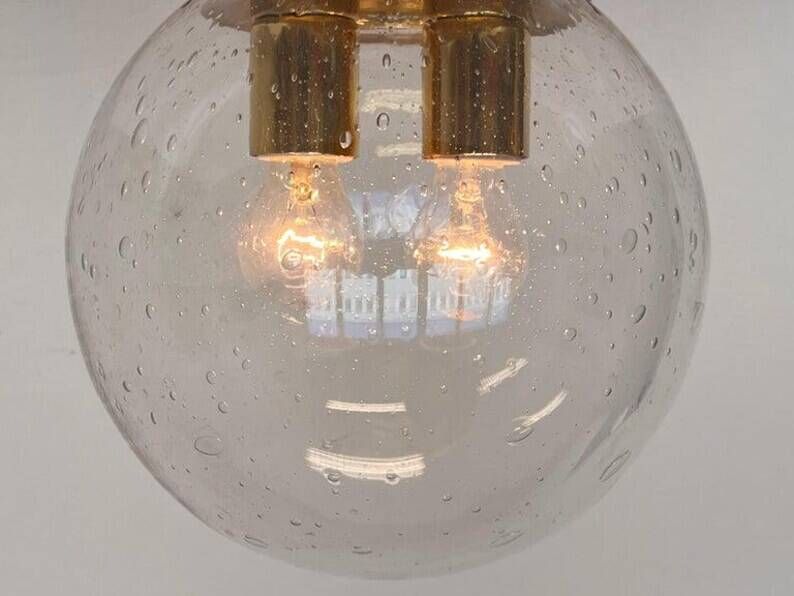 XXL Art Glass and Brass Ceiling Light, flushmount by Kamenicky Senov - 10pcs