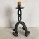 Wrought iron candlestick, chain candlestick from the 60s-70s.