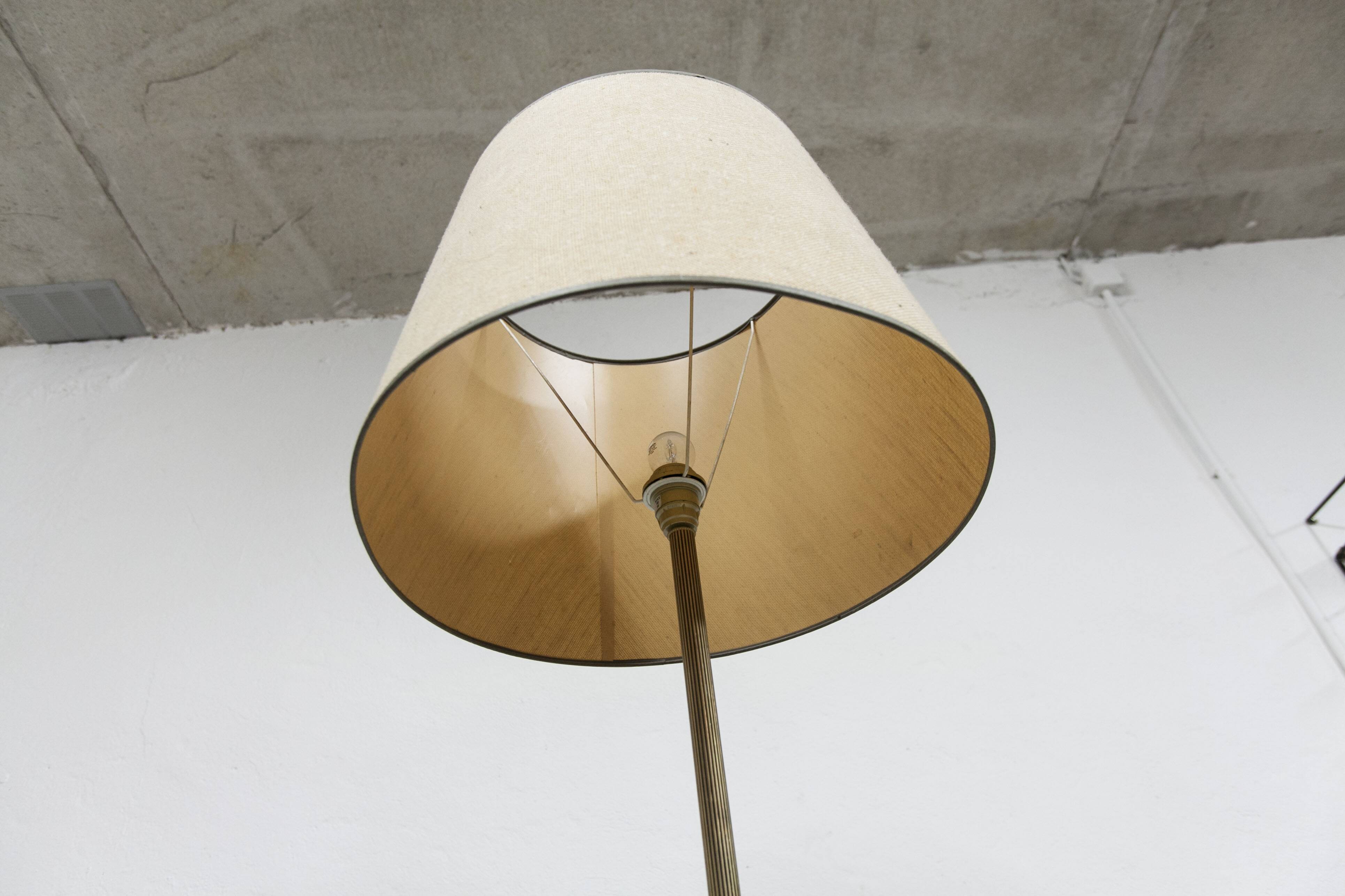 Bronze and white marble floor lamp 1960