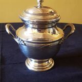 19th century teapot and sugar bowl. Silver metal hallmark.